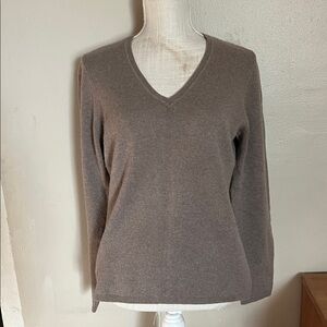 Cashmere by Charter Club Cashmere V Neck Sweater Brown Large